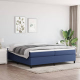 Slatted bed base with mattress Blue 200x200 cm Fabric