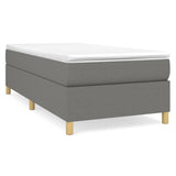 Sommier à lattes de lit avec matelas Gris foncé 80x200 cm Tissu