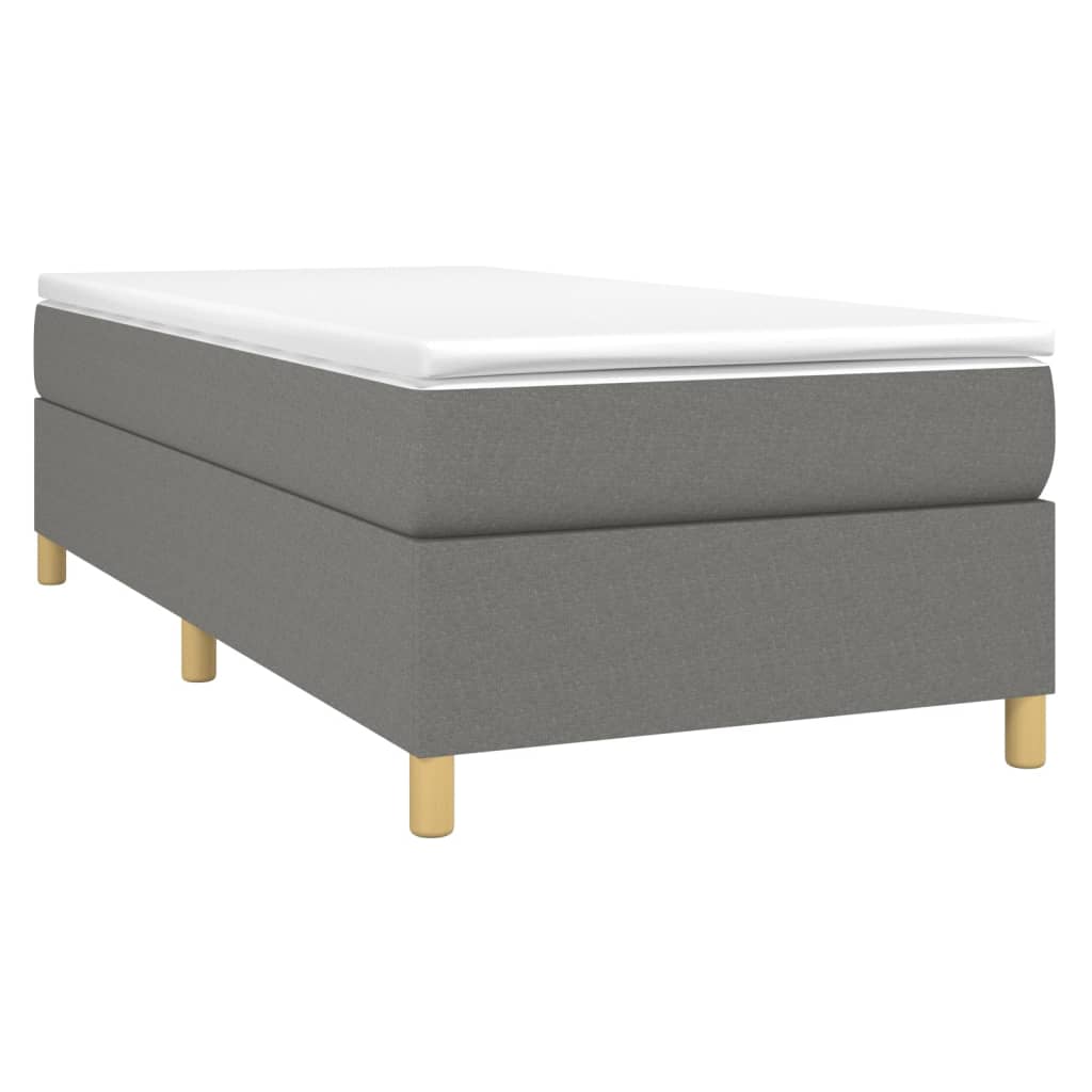 Sommier à lattes de lit avec matelas Gris foncé 80x200 cm Tissu