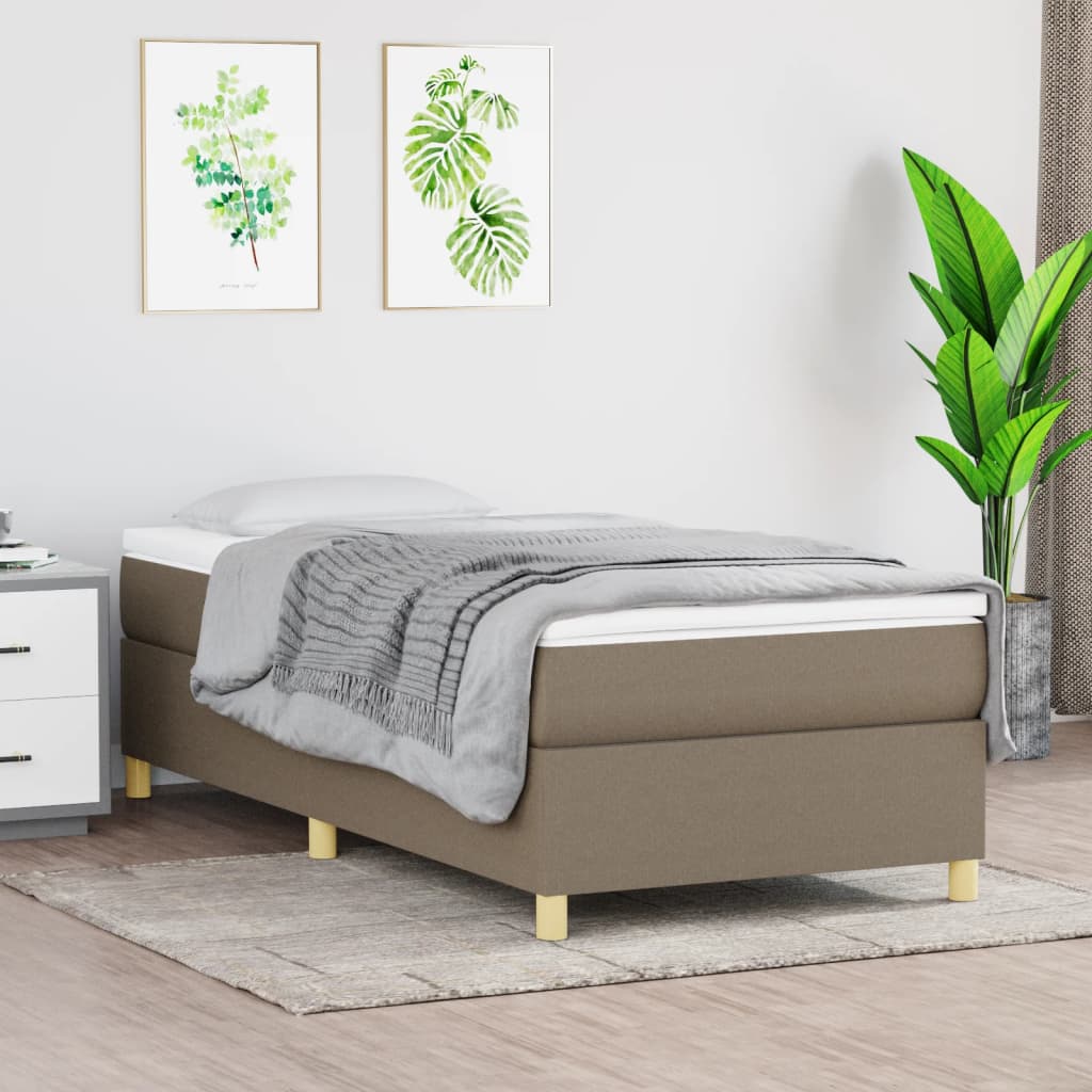 Sommier à lattes de lit avec matelas Taupe 80x200 cm Tissu