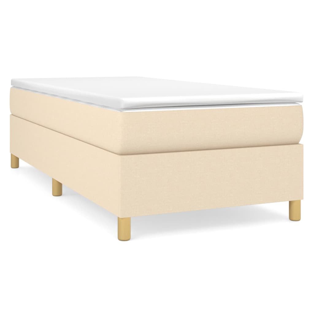 Sommier à lattes de lit avec matelas Crème 80x200 cm Tissu