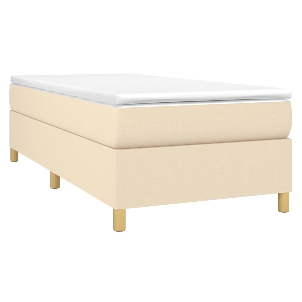 Sommier à lattes de lit avec matelas Crème 80x200 cm Tissu