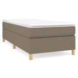 Slatted bed base with mattress Taupe 90x190 cm Fabric