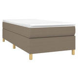 Slatted bed base with mattress Taupe 90x190 cm Fabric