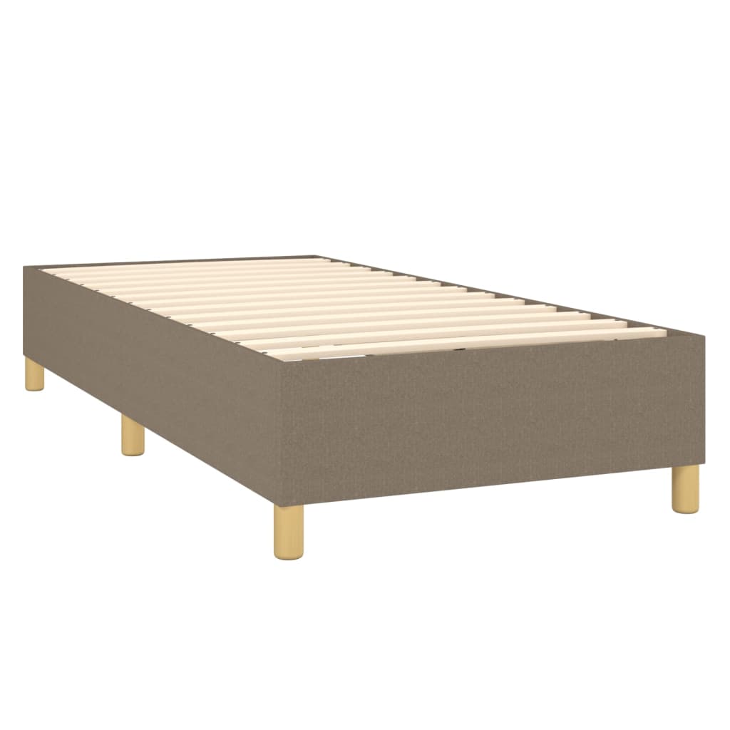 Slatted bed base with mattress Taupe 90x190 cm Fabric