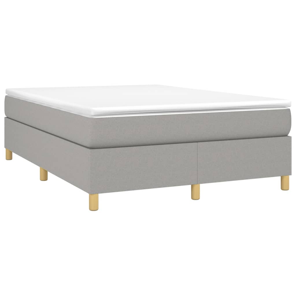 Sommier à lattes de lit avec matelas Gris clair 140x190cm Tissu