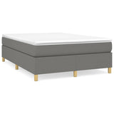 Sommier à lattes de lit avec matelas Gris foncé 140x200cm Tissu