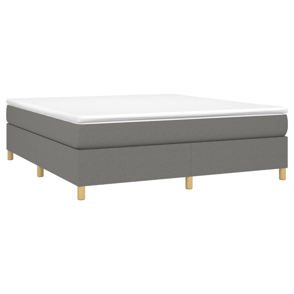 Sommier à lattes de lit avec matelas Gris foncé 160x200cm Tissu