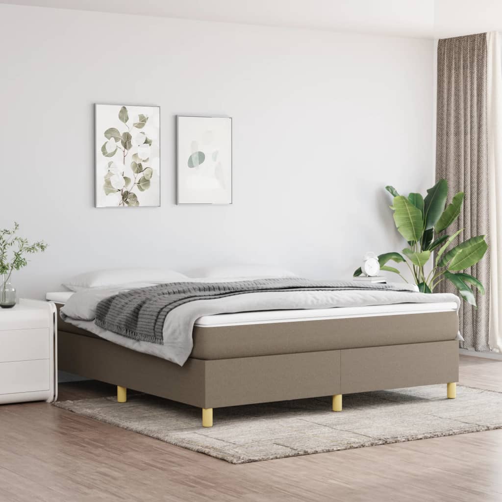 Sommier à lattes de lit avec matelas Taupe 160x200 cm Tissu