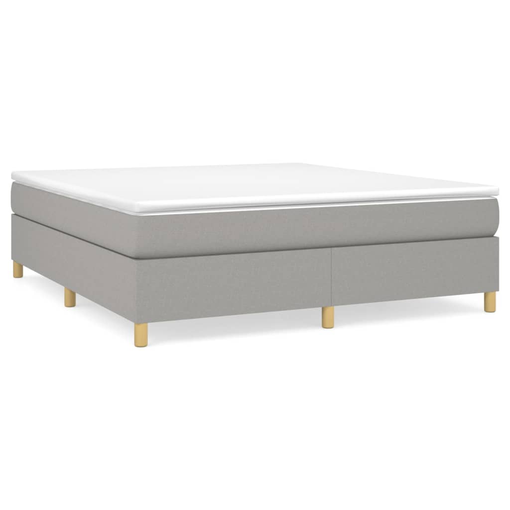 Sommier à lattes de lit avec matelas Gris clair 180x200cm Tissu