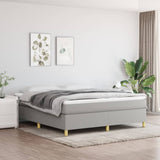 Sommier à lattes de lit avec matelas Gris clair 180x200cm Tissu