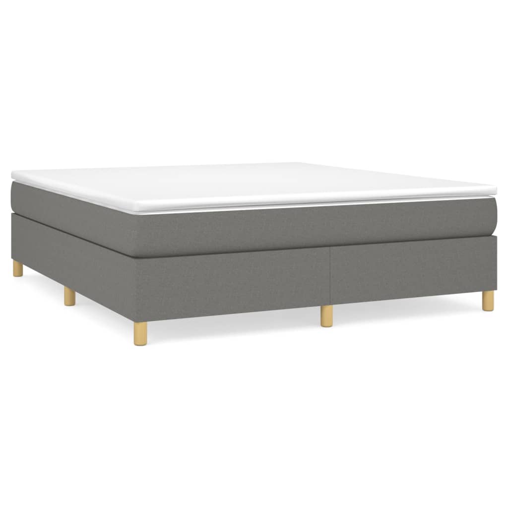 Sommier à lattes de lit avec matelas Gris foncé 180x200cm Tissu