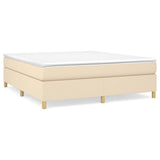 Bed slatted base with mattress Cream 180x200 cm Fabric