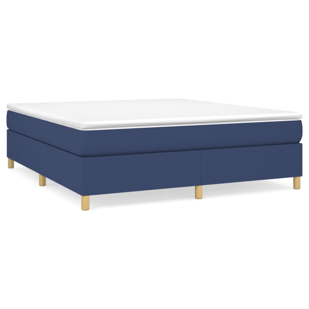 Slatted bed base with mattress Blue 180x200 cm Fabric