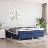 Slatted bed base with mattress Blue 180x200 cm Fabric