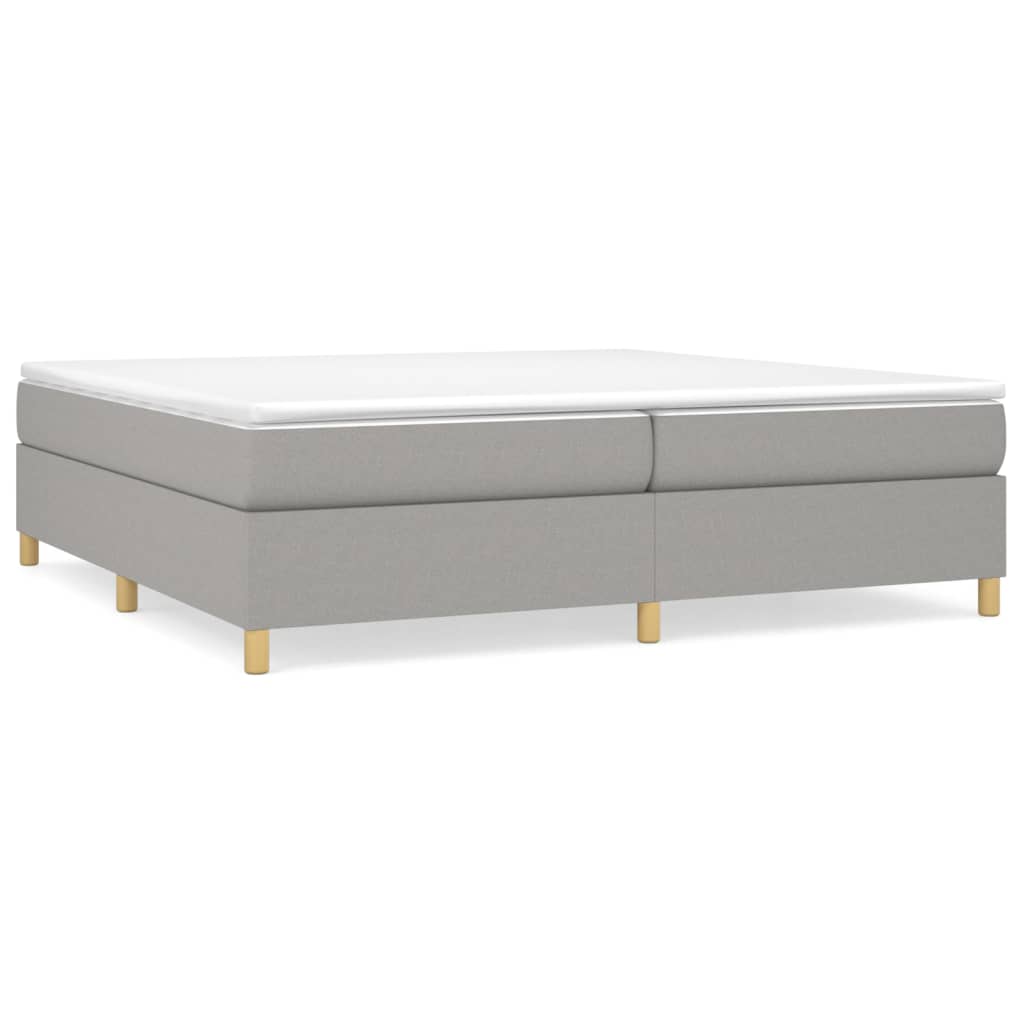 Sommier à lattes de lit avec matelas Gris clair 200x200cm Tissu