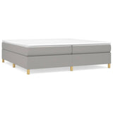 Sommier à lattes de lit avec matelas Gris clair 200x200cm Tissu