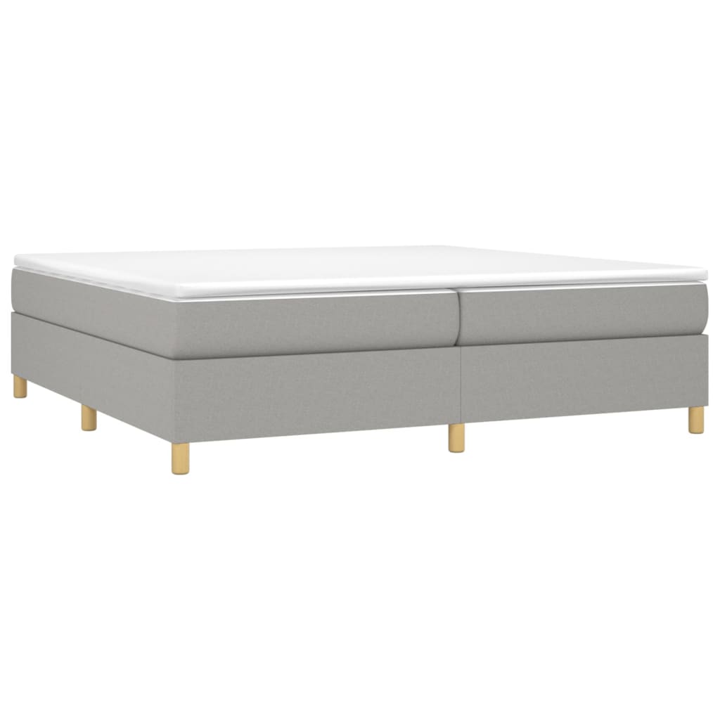 Sommier à lattes de lit avec matelas Gris clair 200x200cm Tissu