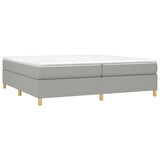 Sommier à lattes de lit avec matelas Gris clair 200x200cm Tissu