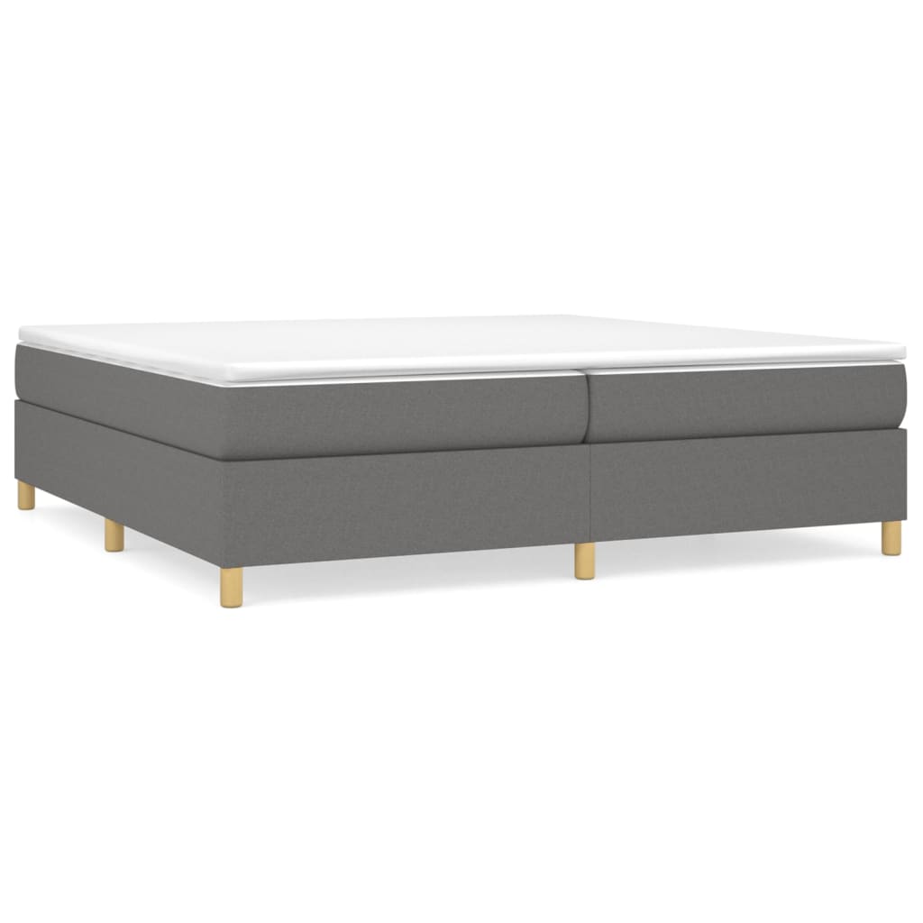 Sommier à lattes de lit avec matelas Gris foncé 200x200cm Tissu