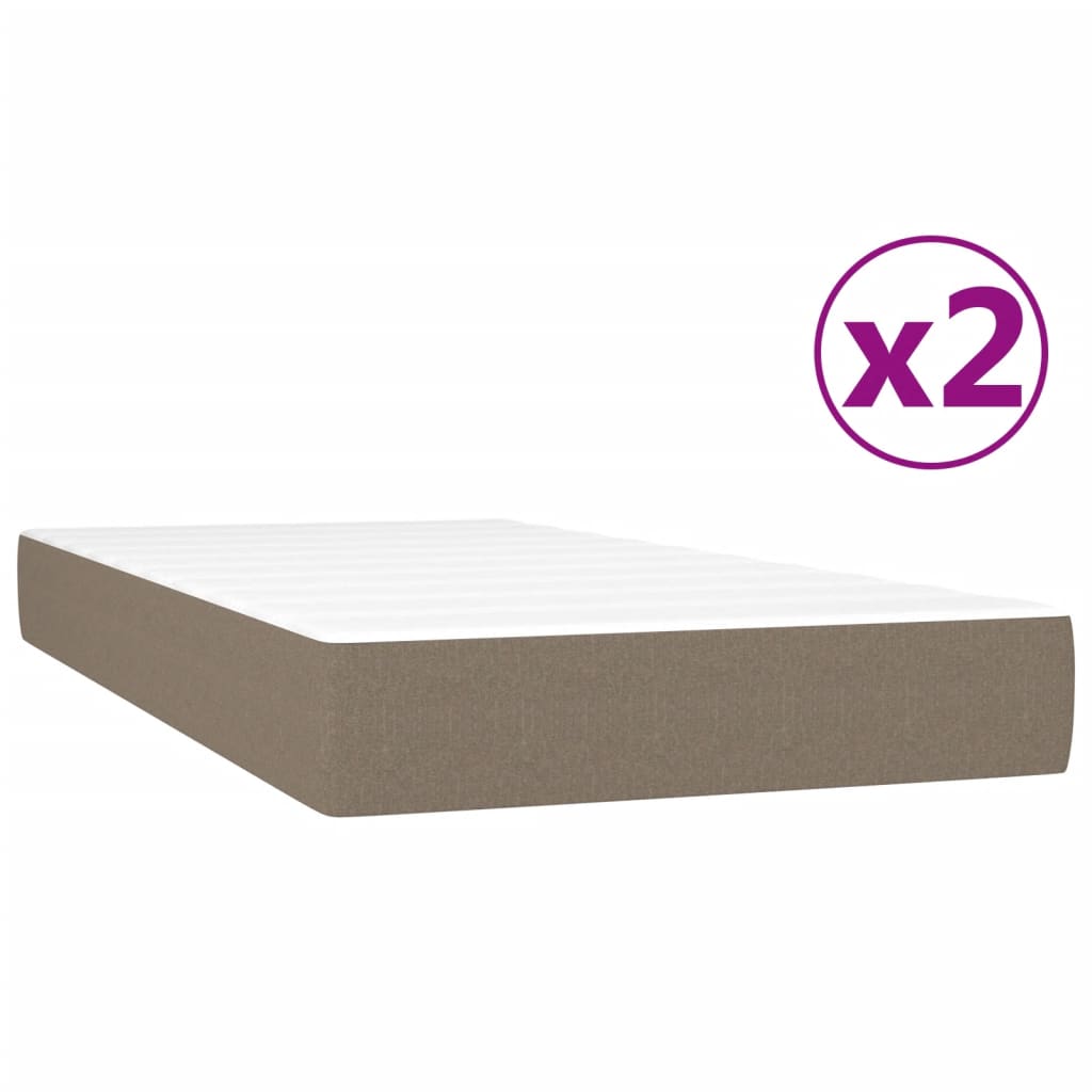 Sommier à lattes de lit avec matelas Taupe 200x200 cm Tissu