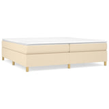 Sommier à lattes de lit avec matelas Crème 200x200 cm Tissu