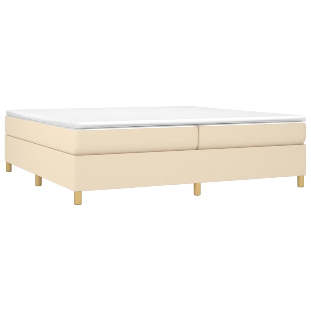 Sommier à lattes de lit avec matelas Crème 200x200 cm Tissu