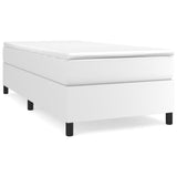 Sommier à lattes de lit avec matelas Blanc 90x200 cm Similicuir