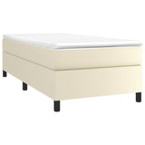 Bed slatted base with mattress Cream 90x200 cm Faux leather