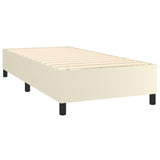 Bed slatted base with mattress Cream 90x200 cm Faux leather