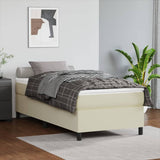 Bed slatted base with mattress Cream 90x200 cm Faux leather