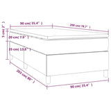 Sommier à lattes de lit avec matelas Cappuccino 90x200 cm