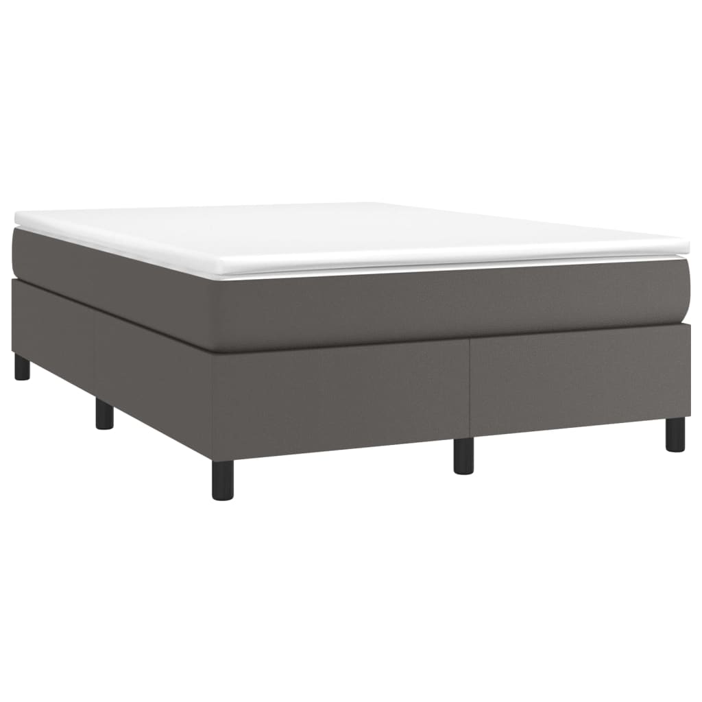 Sommier à lattes de lit avec matelas Gris 140x190 cm Similicuir