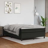 Slatted bed base with mattress Black 140x200 cm Faux leather