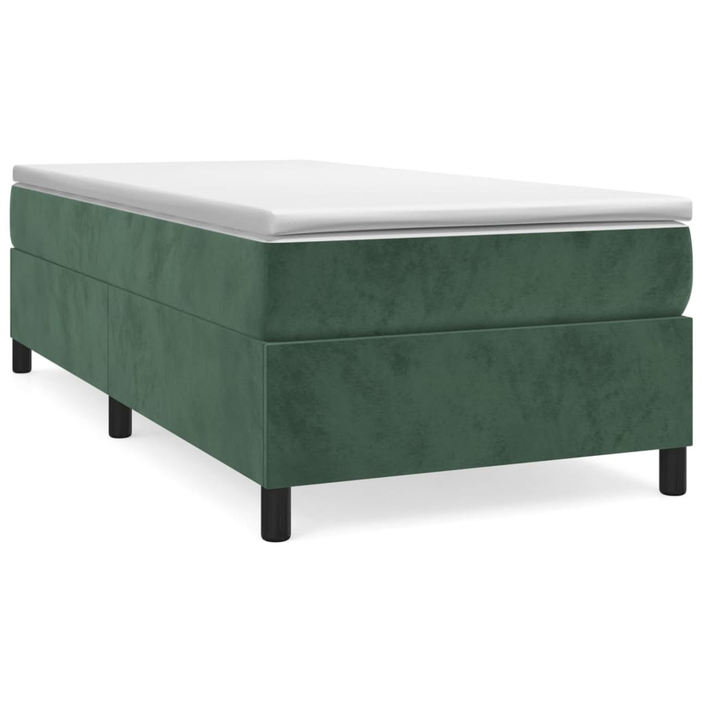 Slatted bed base with mattress Dark green 90x200 cm