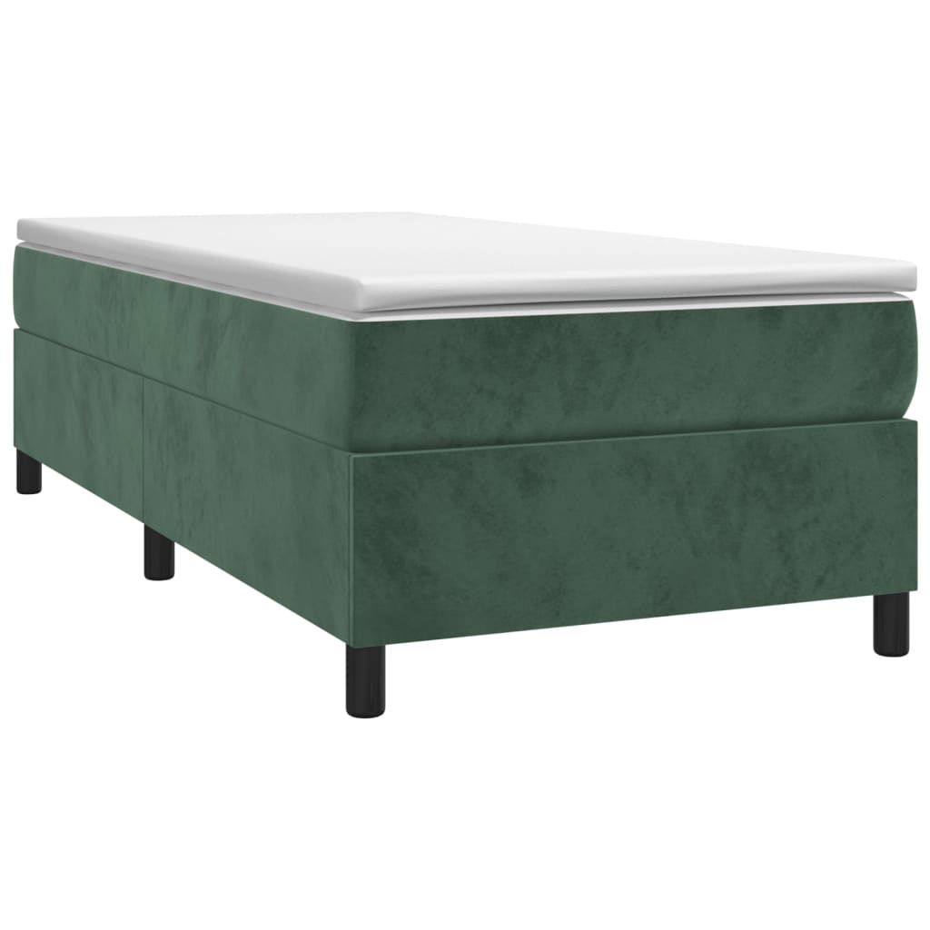 Slatted bed base with mattress Dark green 90x200 cm