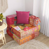 Pouf modulaire avec oreiller Patchwork Tissu