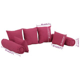 Ensemble d'oreillers décoratifs lot de 7 Rose Tissu