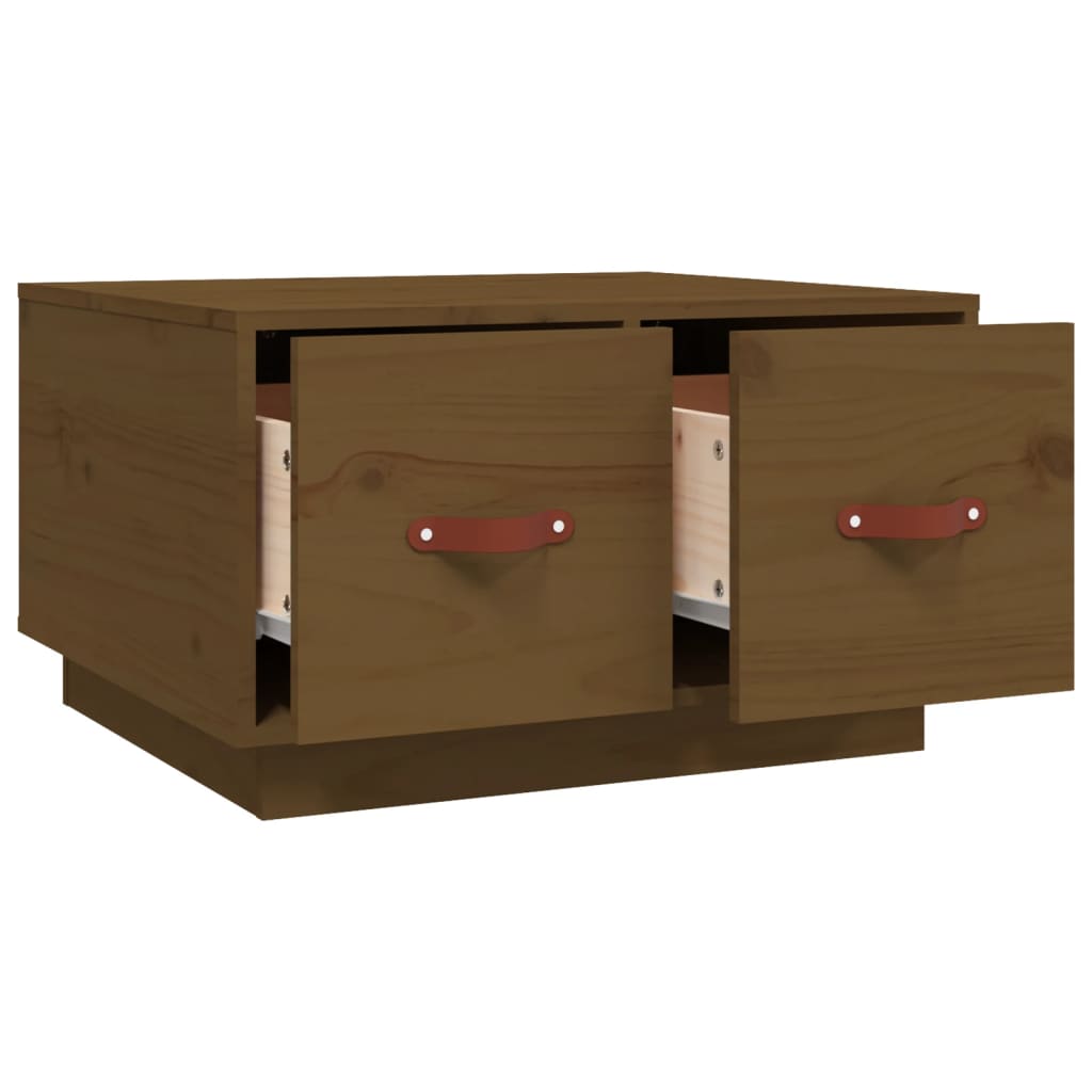 Table basse Marron miel 60x53x35 cm Bois massif de pin