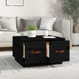 Table basse Noir 60x53x35 cm Bois massif de pin