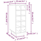 Weinschrank 23x34x61 cm Massives Kiefernholz