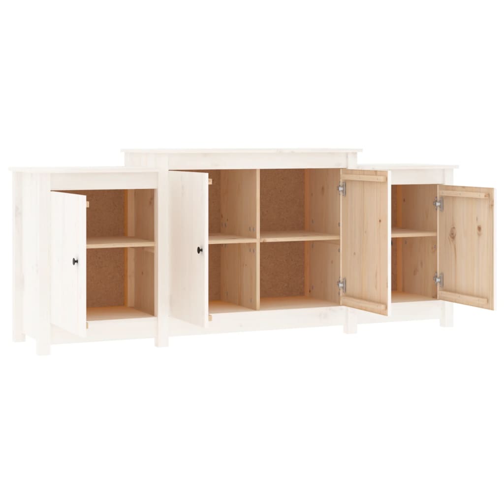 Buffet Blanc 164x37x68 cm Bois massif de pin