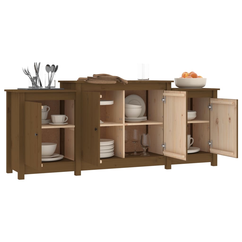 Buffet Marron miel 164x37x68 cm Bois massif de pin