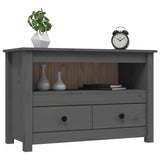 Meuble TV Gris 79x35x52 cm Bois de pin massif