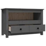 Meuble TV Gris 79x35x52 cm Bois de pin massif