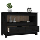 Meuble TV Noir 79x35x52 cm Bois de pin massif