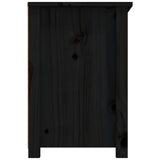 Meuble TV Noir 79x35x52 cm Bois de pin massif