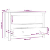 Meuble TV Noir 79x35x52 cm Bois de pin massif