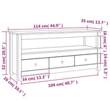 Meuble TV 114x35x52 cm Bois de pin massif