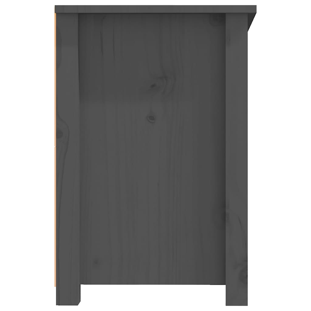 Meuble TV Gris 114x35x52 cm Bois de pin massif